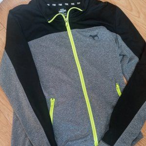 Pink zip up athletic top